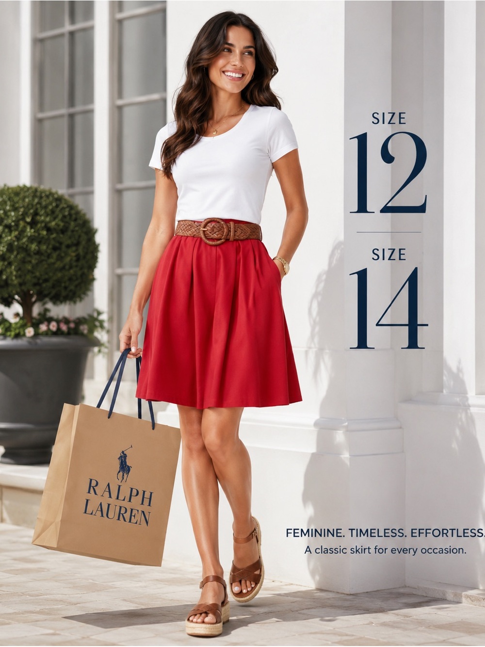 Ralph Lauren Red Circle Skirt
